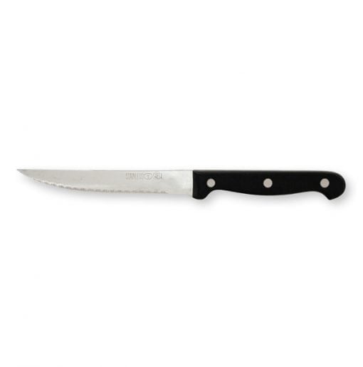 Steak Knife Point Edge Riveted Black Handle