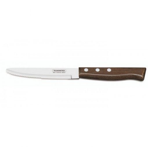 Jumbo Steak Knife Natural Wood Round